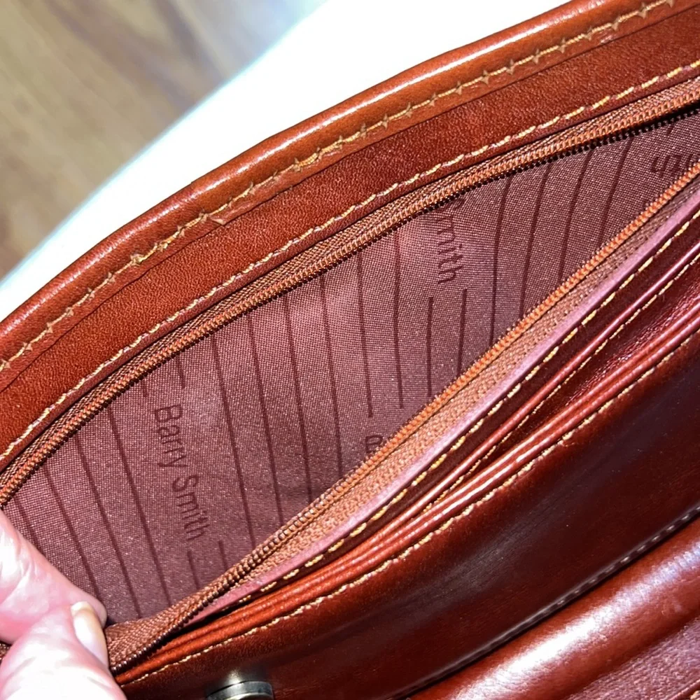 Vintage Barry Smith Italian Leather Large Wallet Clutch Wristlet Bag Vintage - Picture 8 of 14